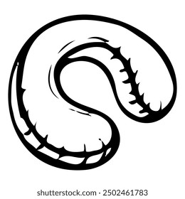 Neck pillow hand drawn doodle. Sleep while sitting while traveling. Comfort of home. Vector outline line art illustration.
