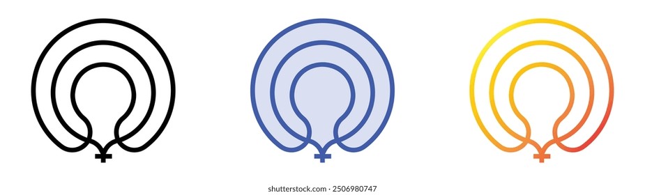 neck pillow icon. Linear, Blue Fill and Gradient Style Design Isolated On White Background