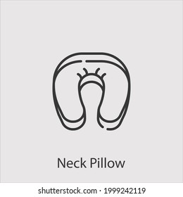 icono del vector del icono de la almohada del cuello.Icono del vector editable.Signo del estilo lineal para el uso del diseño web y las aplicaciones móviles,logotipo.Ilustración del símbolo.Gráficos vectoriales de píxeles - Vector