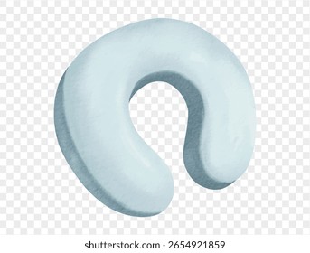 Neck pillow watercolor illustration for summer travel accessories vector.