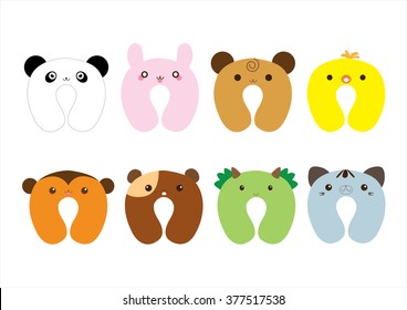 Neck pillows on white background.
