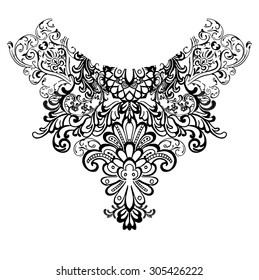 Neck print for fashion and other uses in vector