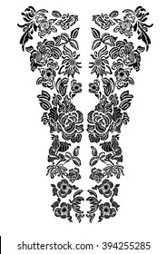Neck print for fashion and other uses in vector