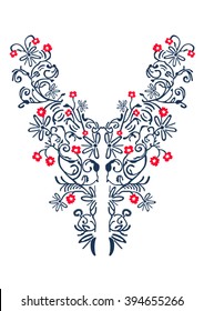 Neck print for fashion and other uses in vector