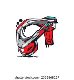 Neck Protector Motocross Vector Illustration