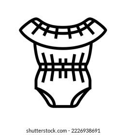 neck romper girl baby cloth line icon vector. neck romper girl baby cloth sign. isolated contour symbol black illustration