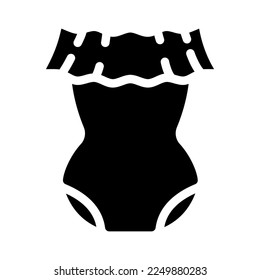 neck romper girl baby cloth glyph icon vector. neck romper girl baby cloth sign. isolated symbol illustration