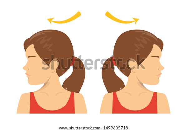 Neck Rotation Exercise Turning Head Left Stock Vector (Royalty Free ...