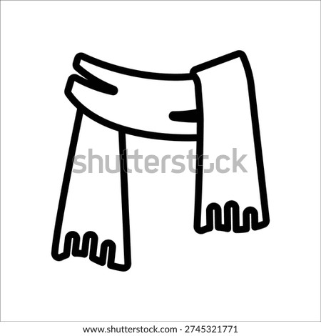 Neck Scarf Icon, Line Vector graphics
