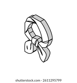 neck scarf silk isometric icon vector. neck scarf silk sign. isolated symbol illustration