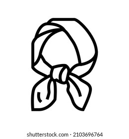 neck scarf silk line icon vector. neck scarf silk sign. isolated contour symbol black illustration