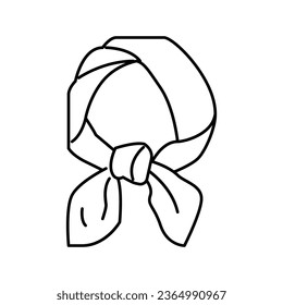 neck scarf silk line icon vector. neck scarf silk sign. isolated contour symbol black illustration