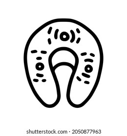 icono simple de la línea vector del doodle de la línea de masajeador de cuello y hombro