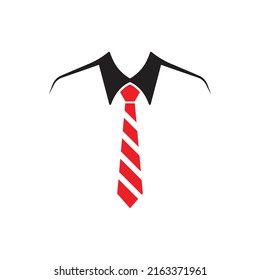 Neck Tie Flat Icon Design Isolated On White Background