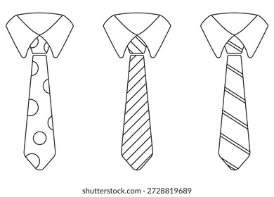 Neck tie icon vector set. Black and white neck tie icon. Businessman tie icon. Vector illustration.