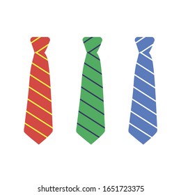 Neck tie on white background. Vector illustration in trendy flat style. EPS 10.