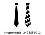 Neck tie set. Black and white neck tie. realistic vector icon illustration set. Isolated on white. Tie business icon vector on white background.