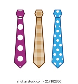 Neck ties collection. Vector illustration