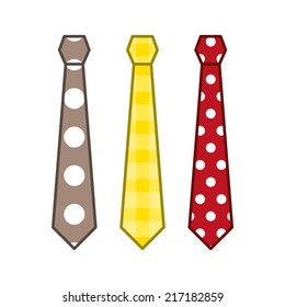 Neck ties collection. Vector illustration