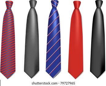 Neck ties collection. Vector illustration