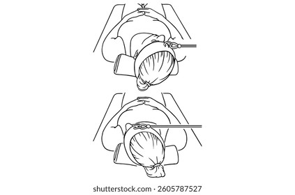 Neck Traction Exercise Step-by-Step Illustration – Physical Therapy Stretch for Neck Pain Relief