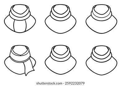 Neck warmer line art illustration for winter wear