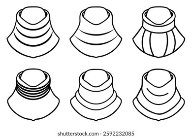 Neck warmer line art illustration for winter wear
