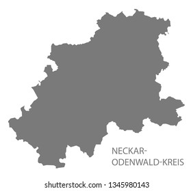 Neckar-Odenwald-Kreis county map of Baden Wuerttemberg Germany