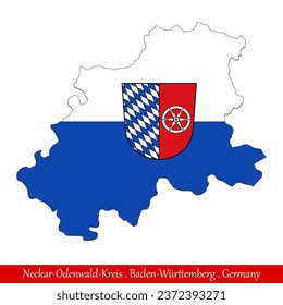 Bandera Neckar-Odenwald-Kreis - Baden-Württemberg, Alemania (EPS)