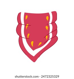 neckerchief handkerchief wild west cartoon. ern red, bandit neck, kerchief knot neckerchief handkerchief wild west sign. isolated symbol vector illustration