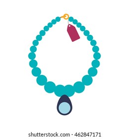 Necklace accesory fashion icon. Shopping commerce concept. Isolated and flat illustration. Vector graphic