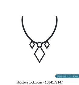 Necklace Accessories Jewelry Icon Vector Template