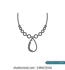 Necklace Accessories Jewelry Icon Vector Template Illustration Design