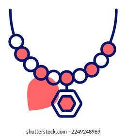 Necklace of beads vector design, a trendy design of chain