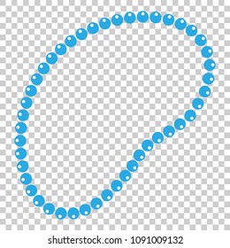 Necklace beads vector icon in flat style. Mardi gras beads illustration on isolated transparent background. Jewelry business concept.
