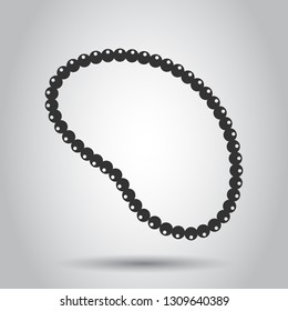 Necklace beads vector icon in flat style. Mardi gras beads illustration on white background. Jewelry business concept.