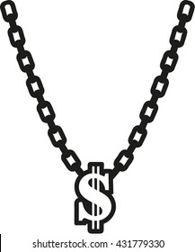 Necklace with big dollar sign