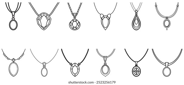 necklace black icon female style jewelry fashion design.