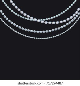 Necklace of blue beads. Jewelry.