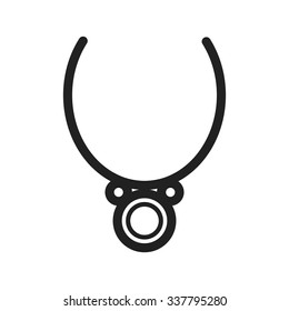 Necklace, chain, diamond icon vector image. Can also be used for makeup and accessories. Suitable for web apps, mobile apps and print media.
