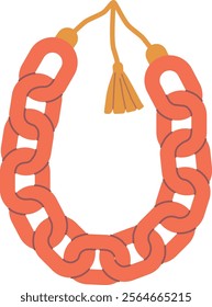 Necklace with chain element vector illustration