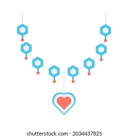Necklace Color editable 
Vector Illustration 