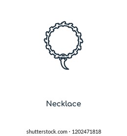 Necklace concept line icon. Linear Necklace concept outline symbol design. This simple element illustration can be used for web and mobile UI/UX.