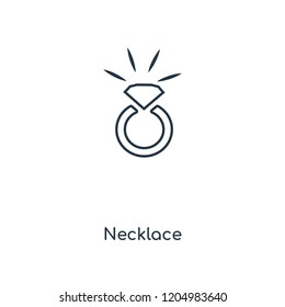 Necklace concept line icon. Linear Necklace concept outline symbol design. This simple element illustration can be used for web and mobile UI/UX.