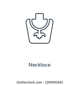 Necklace concept line icon. Linear Necklace concept outline symbol design. This simple element illustration can be used for web and mobile UI/UX.
