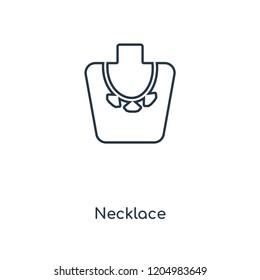 Necklace concept line icon. Linear Necklace concept outline symbol design. This simple element illustration can be used for web and mobile UI/UX.