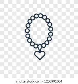 Necklace concept vector linear icon isolated on transparent background, Necklace concept transparency concept in outline style