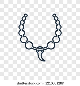 Necklace concept vector linear icon isolated on transparent background, Necklace concept transparency concept in outline style