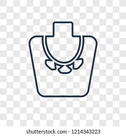 Necklace concept vector linear icon isolated on transparent background, Necklace concept transparency concept in outline style