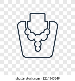 Necklace concept vector linear icon isolated on transparent background, Necklace concept transparency concept in outline style